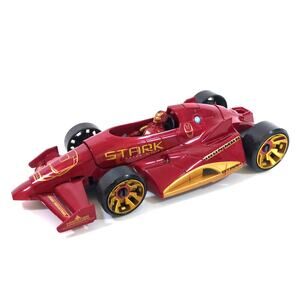 Iron Man 2 Red Vortex Stark Motor Racing F1 Race Car w Figure 2010 Hasbro Marvel